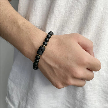 Stainless Steel & Obsidian Zodiac/Astrological Sign Bracelet